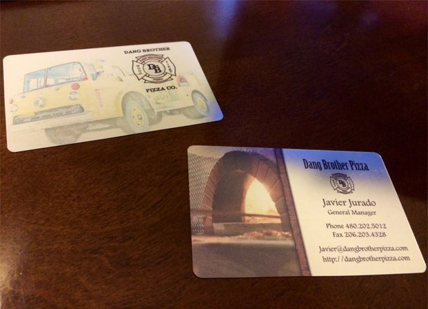 Dang brother pizza business card
