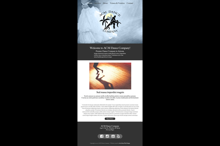 ACM dance company website screenshot