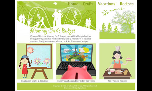 Mommy on budget blog website screenshot